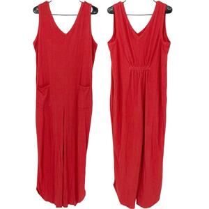 ANYBODY NWOT Coral Sleeveless Textured Knit Loungewear Jumpsuit Size Large